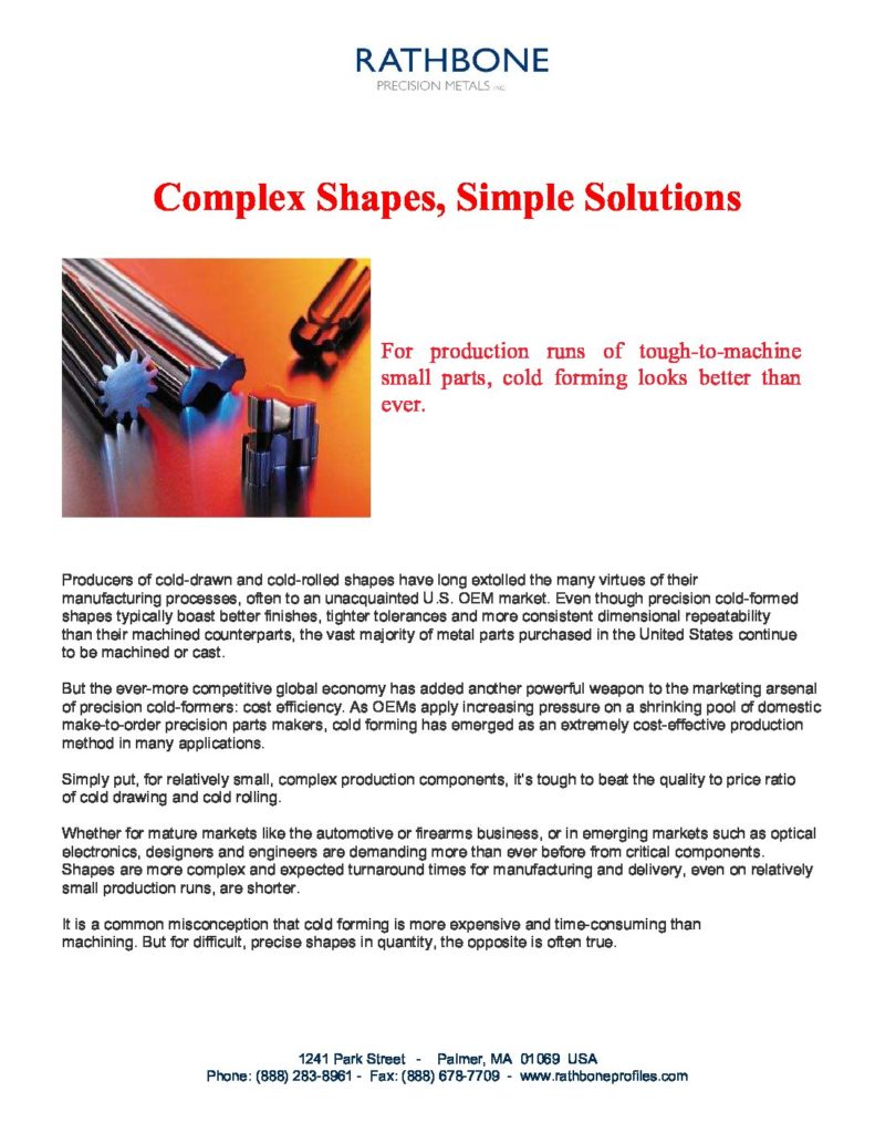 RPM – Complex Shapes, Simple Solutions